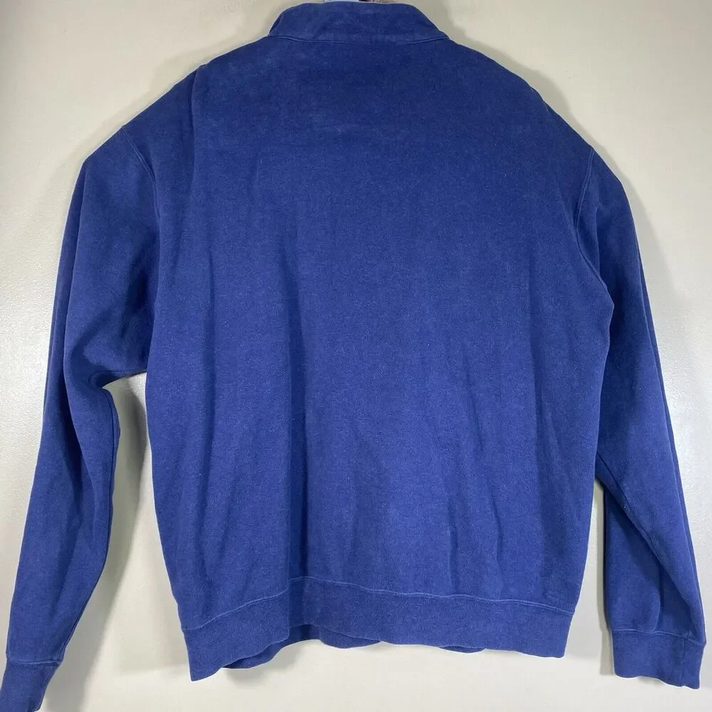 PETER MILLAR Pullover Men XL Blue Interlock 1/4 Zip Long Sleeve Sweater MF13K36